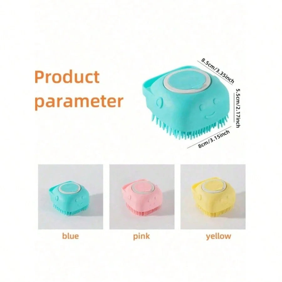 Pet Shampoo Brush With Silicone Dispenser For Dogs And Cats Grooming