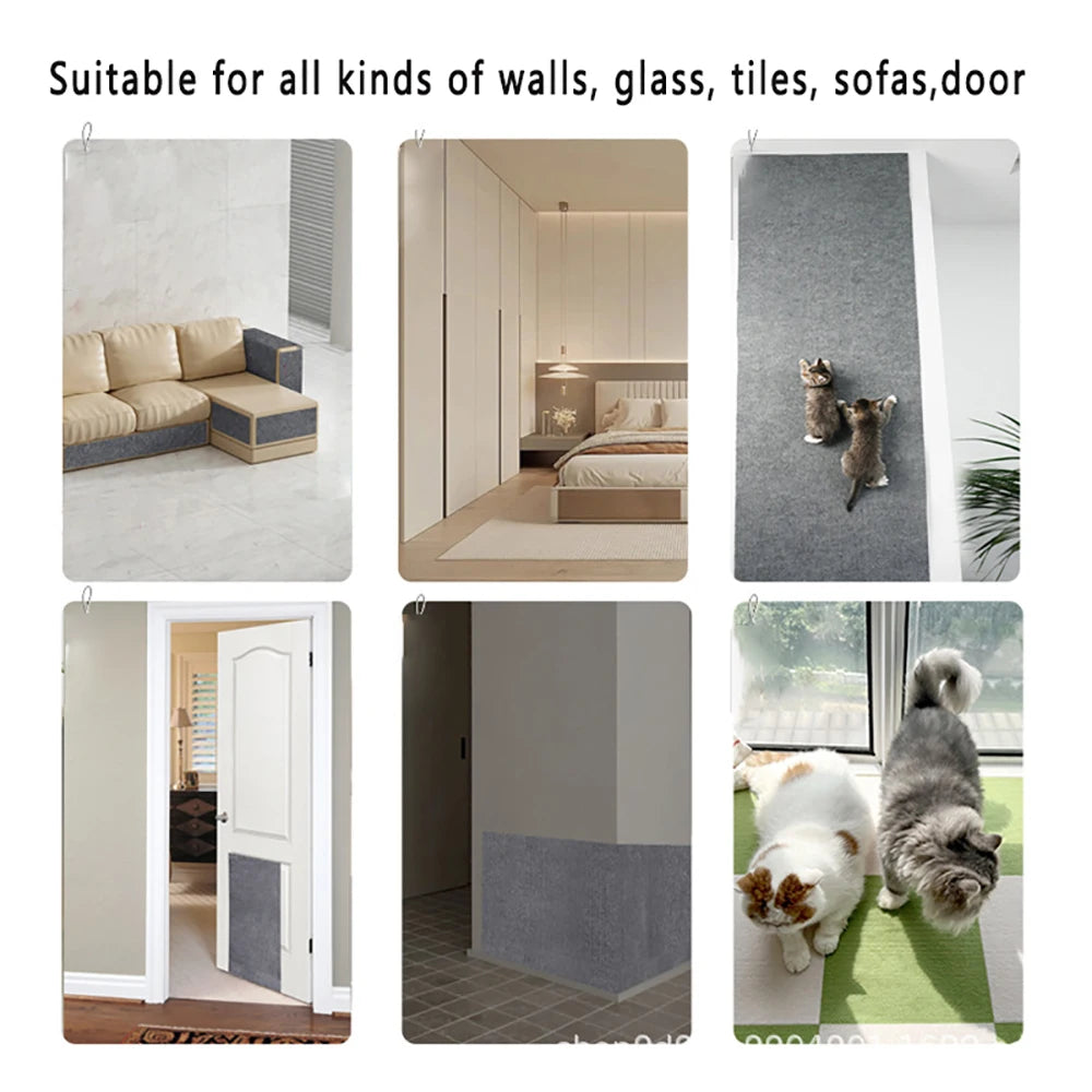 Self-Adhesive Cat Scratching Mat Trimmable Carpet Sofa Protector