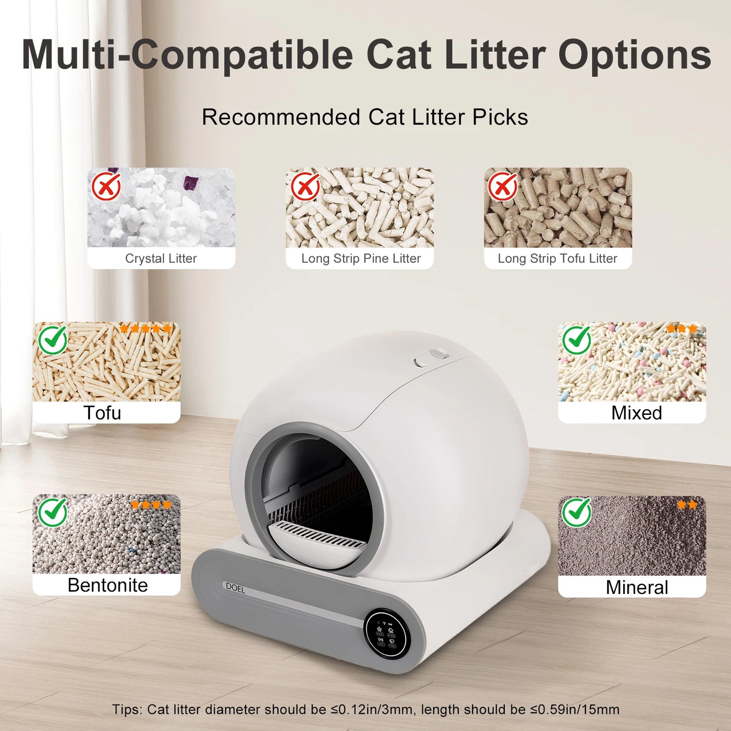 DOEL Self Cleaning Cat Litter Box With App Control