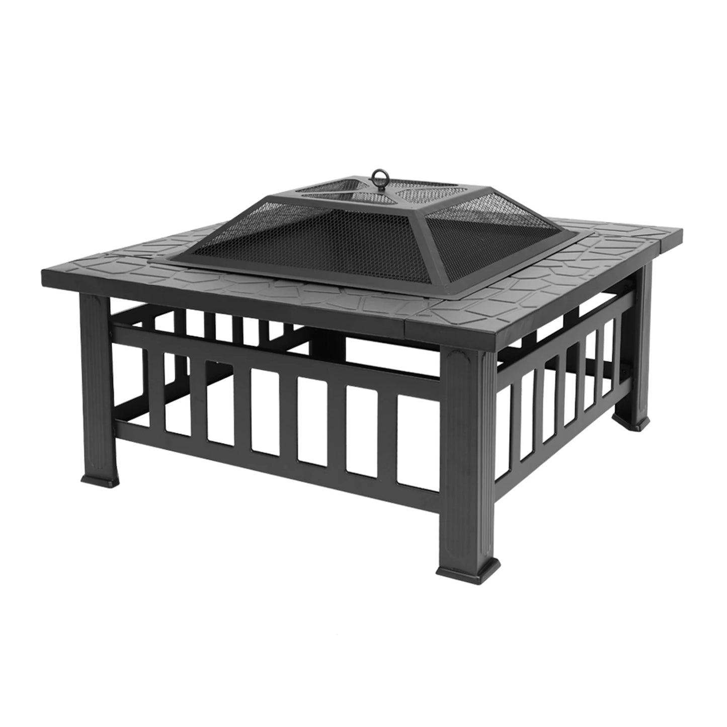 Portable Courtyard Metal Fire Pit With Accessories Outdoor