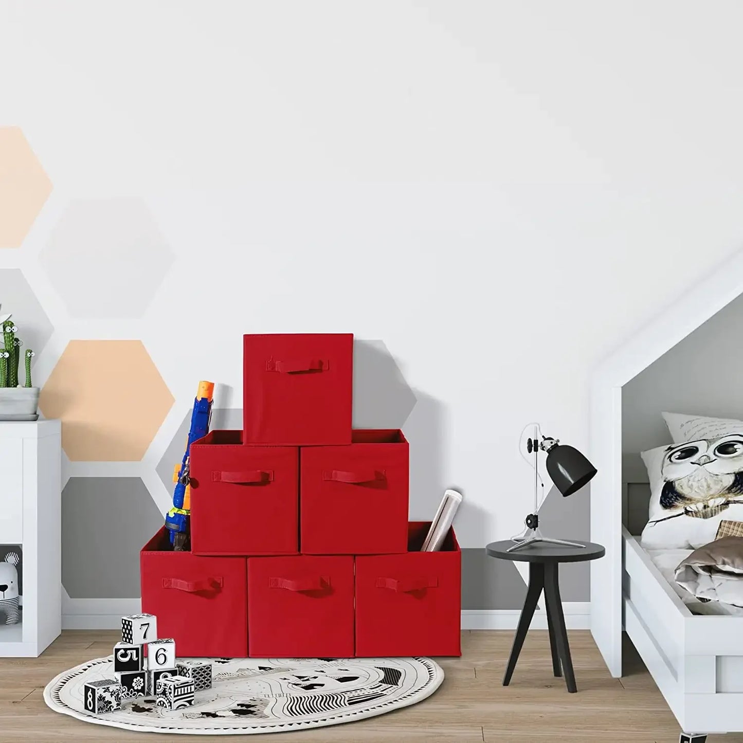 Fabric Storage Bins Foldable Cubes With Handles For Pantry Organization