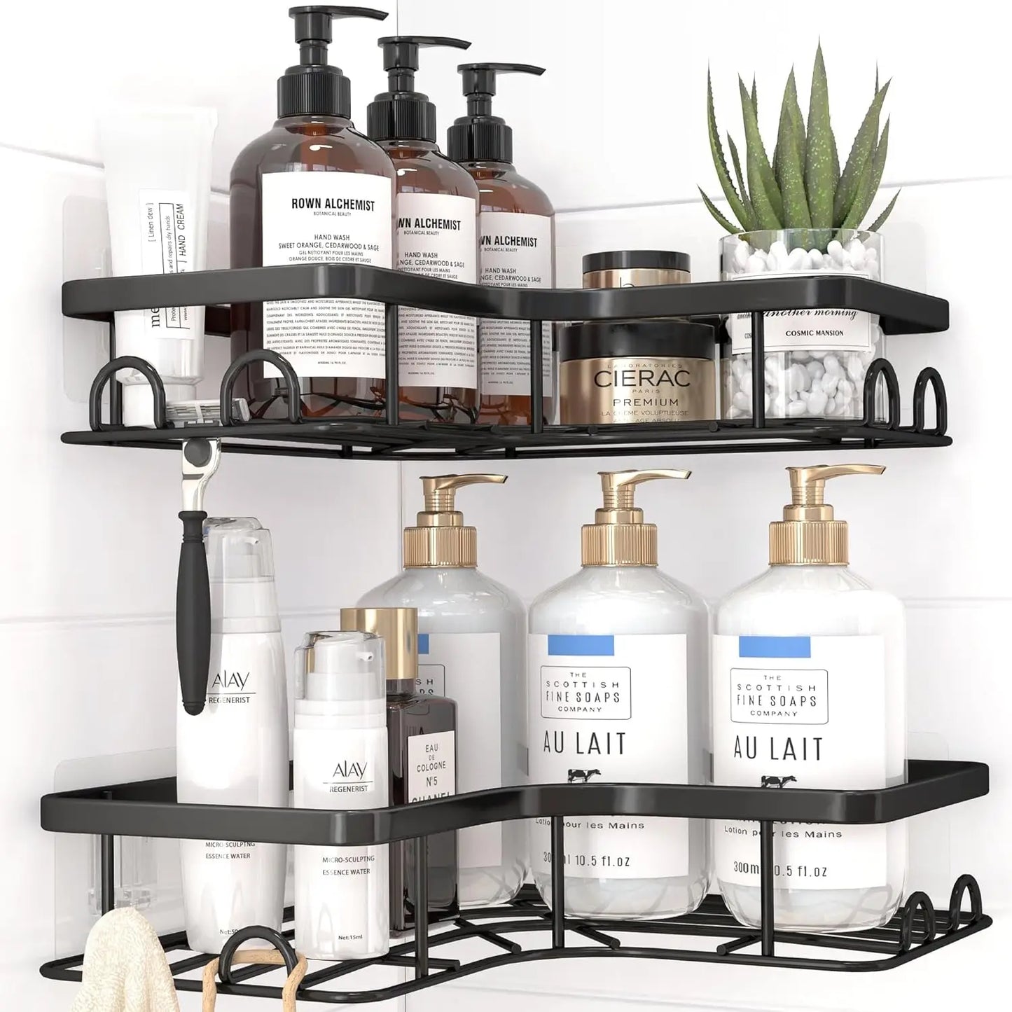 Corner Shower Caddy 2 Pack Adhesive Stainless Steel Shelves