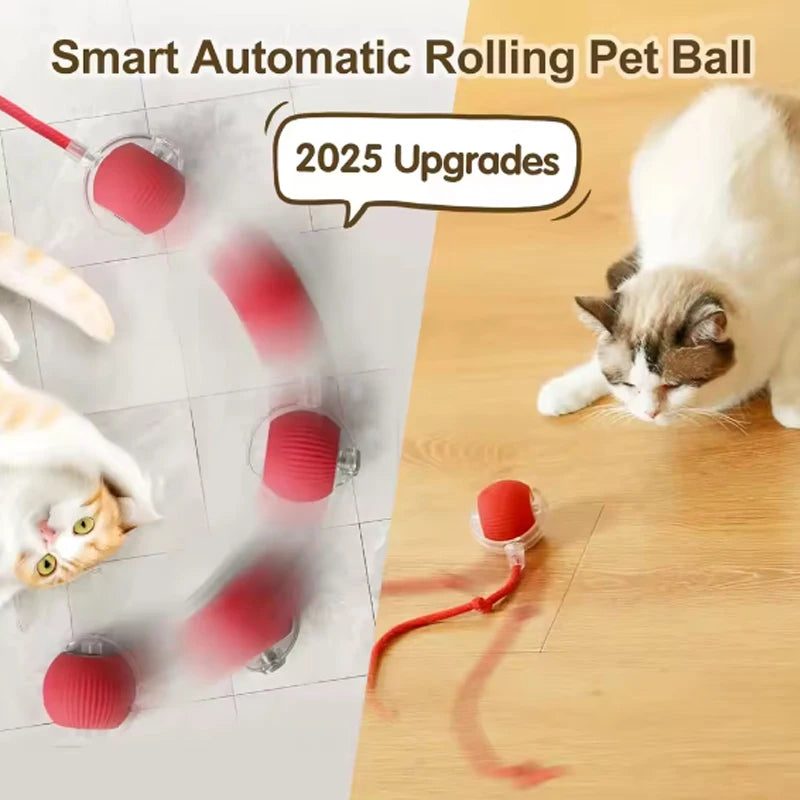 Interactive Silicone Smart Cat Ball Toy With Auto Obstacle Avoidance