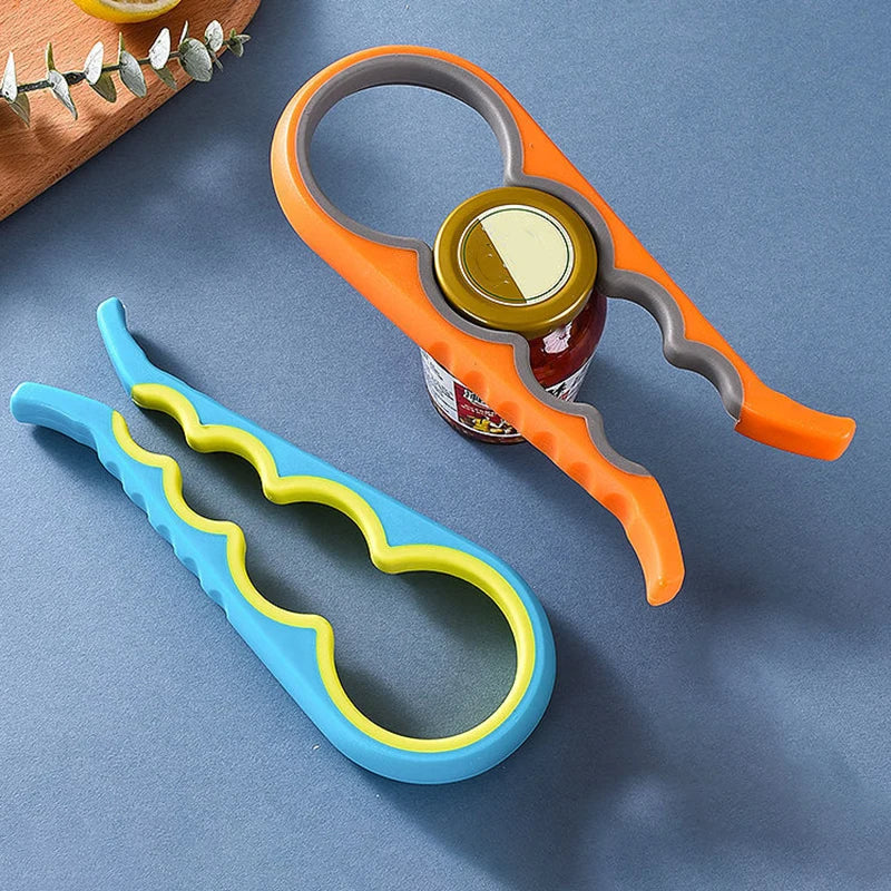 Multifunctional 4 In 1 Jar Lid Can Bottle Opener Stainless