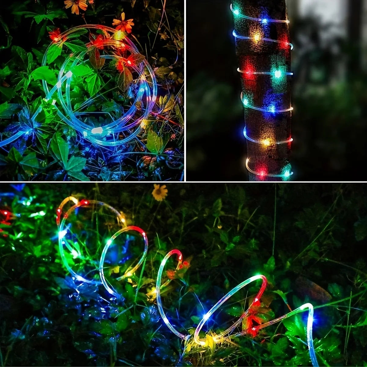 Peach Forest Solar LED Tube Light 100LED Rope String Light