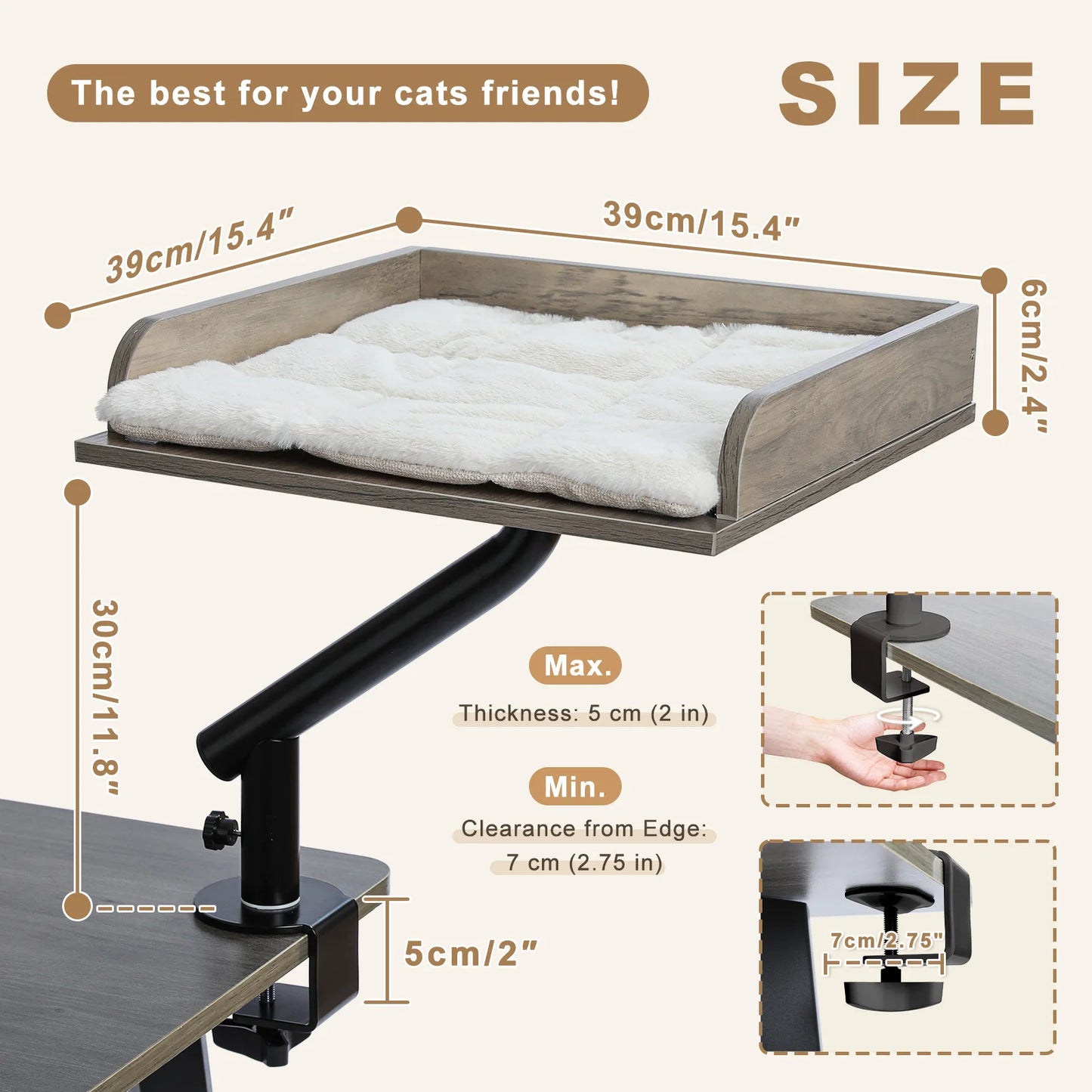 PAWZ Road Cat Desk Bed 360 Degree Rotatable Stand Cats