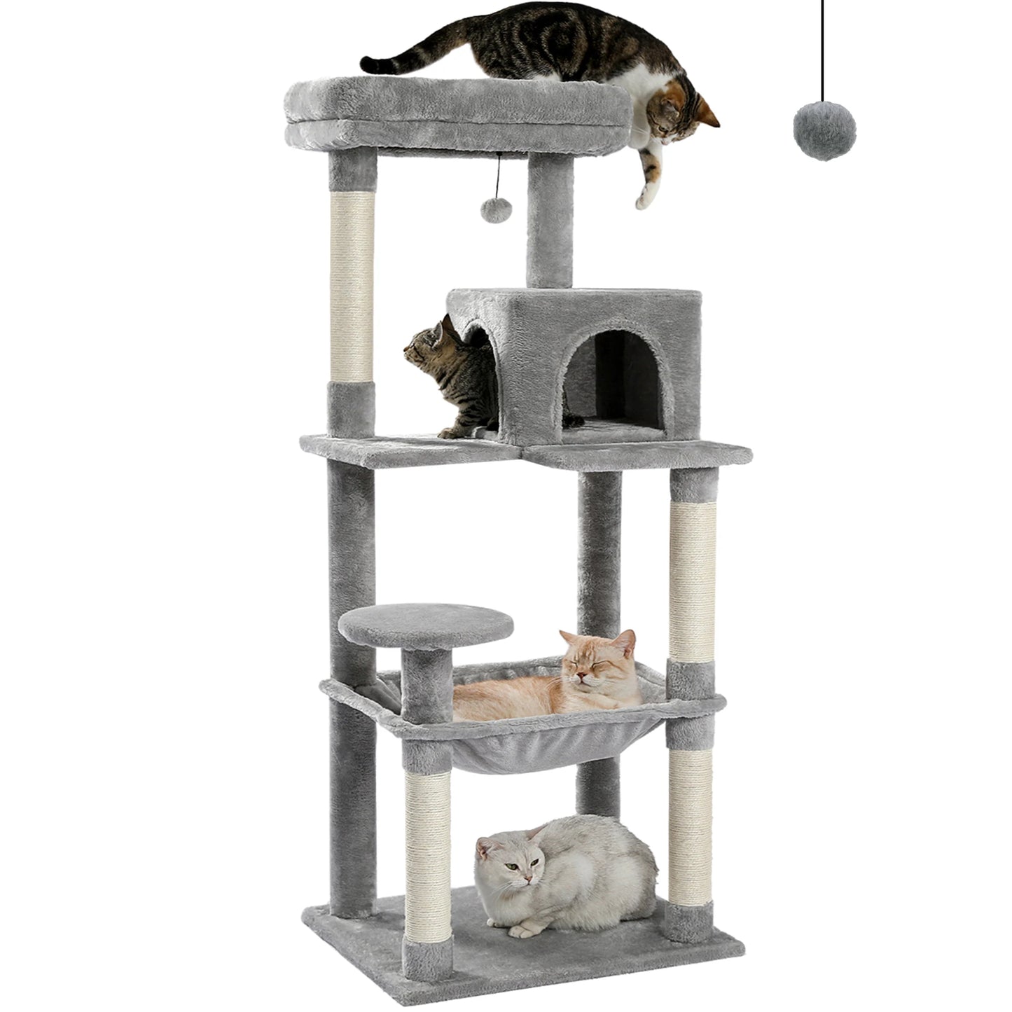 PAWZ Road Five Level Cat Tree Indoor Tower With Hammock