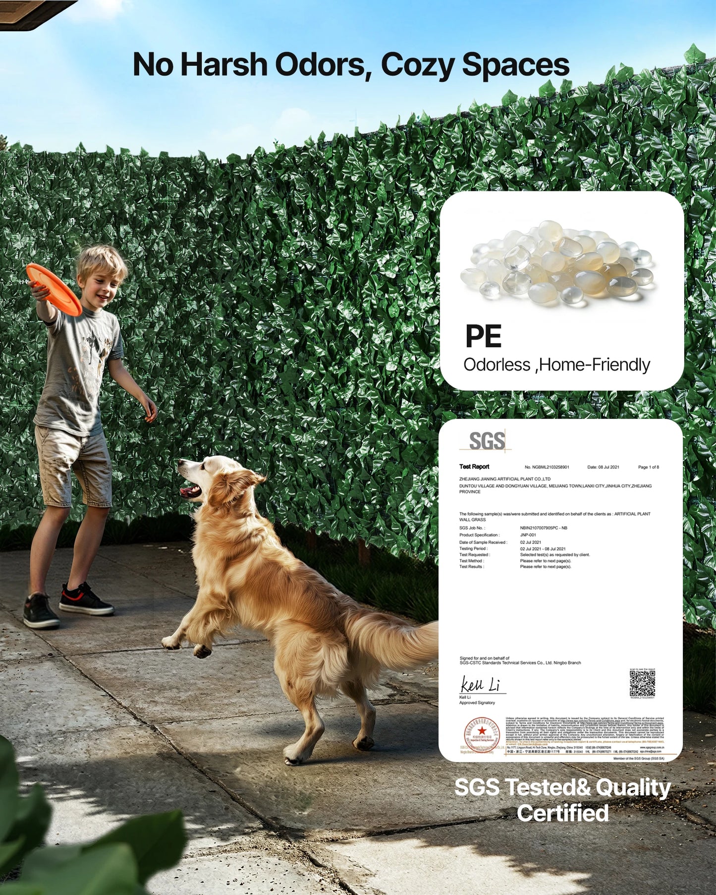 VEVOR Privacy Fence Artificial Green Wall Screen Ivy Hedge Decoration