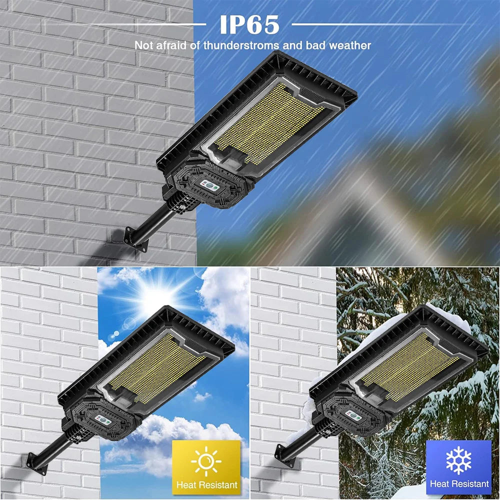 9000mAh Solar Street Light Dusk To Dawn Waterproof Outdoor Lamp