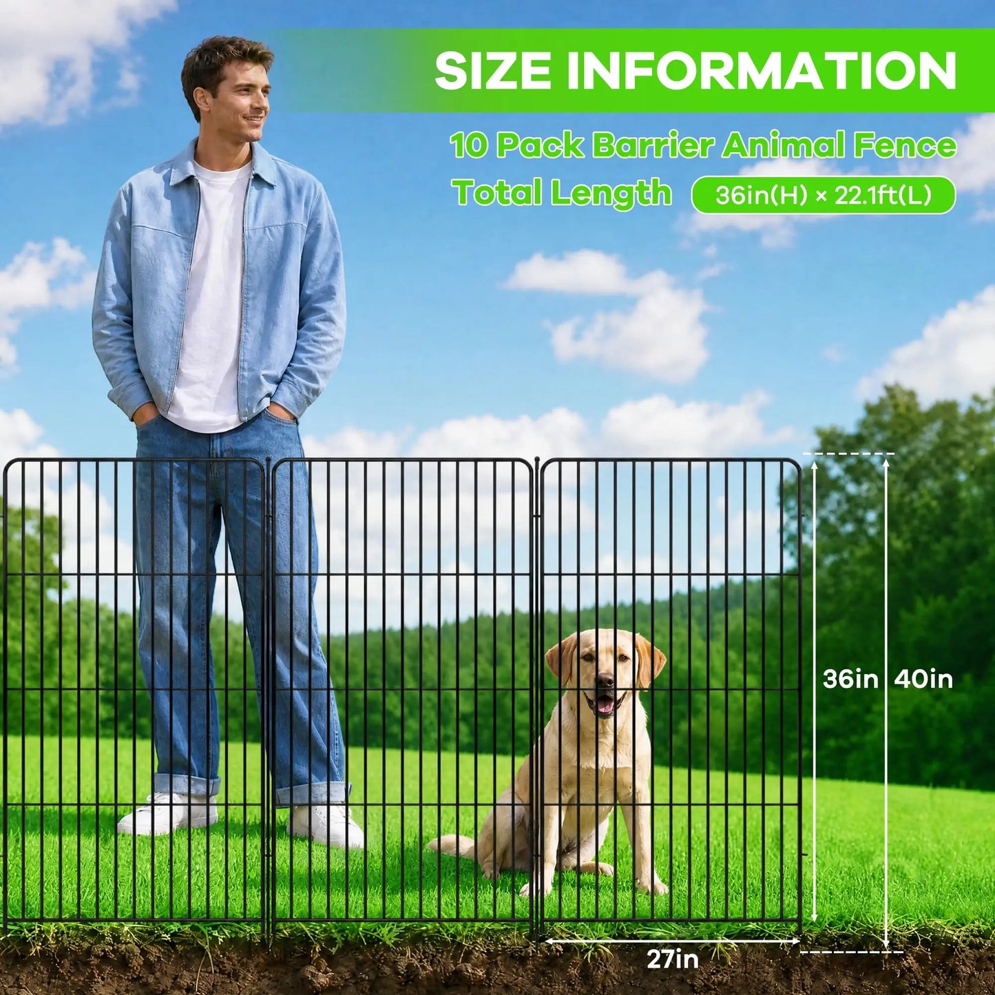 Garden Fence No Dig Metal Barrier For Yard And Pets