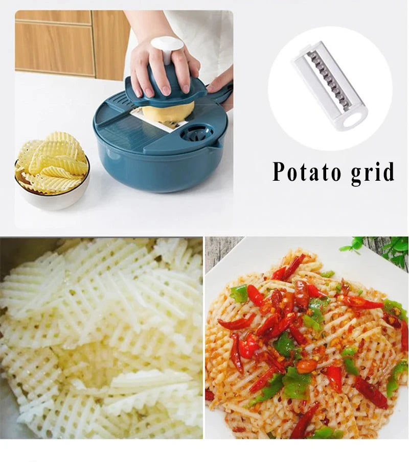 Buyyes 9 In 1 Vegetable Cutter Multi Purpose Grater Slicer