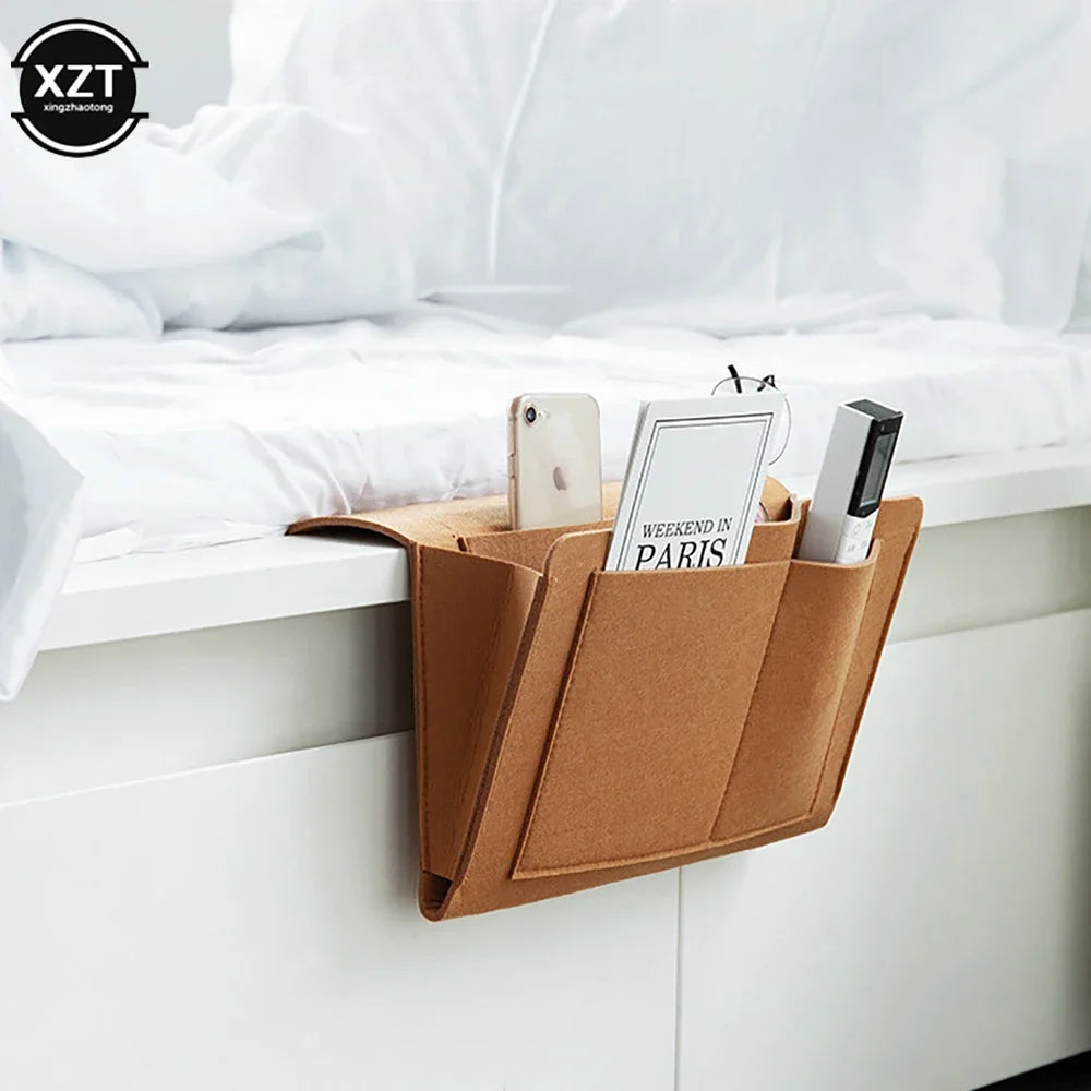 Felt Bedside Storage Organizer Pockets Hanging Bag